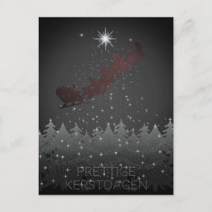 Cartes Pour Fêtes Annuelles Prettige Kerstdagen Veille de Noël Sky Stars Sleig