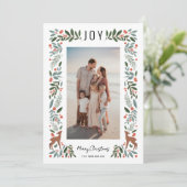 Cartes Pour Fêtes Annuelles Pretty Frame Little Deer | White | Vertical Photo  (Debout devant)