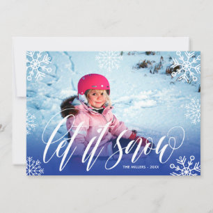 Cartes Pour Fêtes Annuelles Pretty Snowflakes - Let It Snow - Christmas Photo