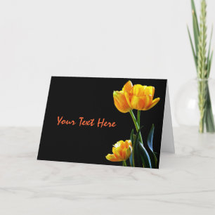 Cartes Pour Fêtes Annuelles Pretty Tulips Photograph On Black Greeting Card
