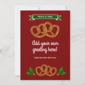 Cartes Pour Fêtes Annuelles Pretzels de fête en rouge et vert - propre texte / (Devant)