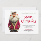 Cartes Pour Fêtes Annuelles Prickly Santa funny editable Christmas greeting (Devant)
