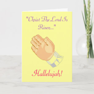 Cartes Pour Fêtes Annuelles Prier Mains Enfant Christ Le Seigneur Est Ressusci