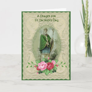 Cartes Pour Fêtes Annuelles Prière de la Saint Patrick Shamrocks religieux