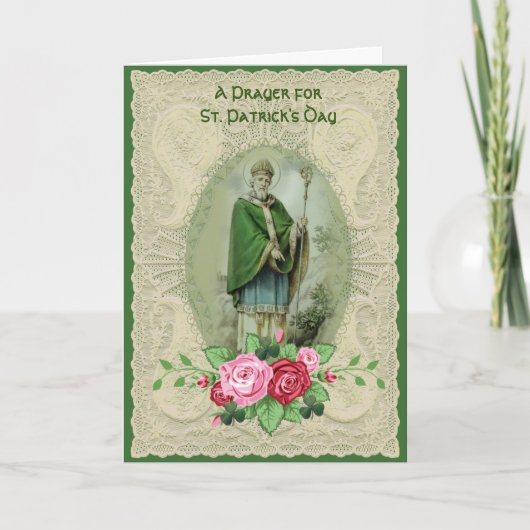 Cartes Pour Fêtes Annuelles Prière de la Saint Patrick Shamrocks religieux (Devant)
