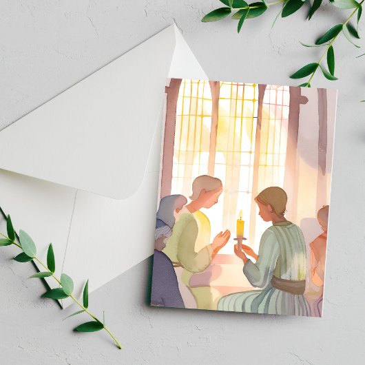 Cartes Pour Fêtes Annuelles Prière religieuse | Aquarelle manuelle