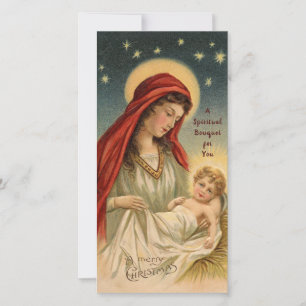 Cartes Pour Fêtes Annuelles Prière spirituelle Bouquet Catholique Religieux