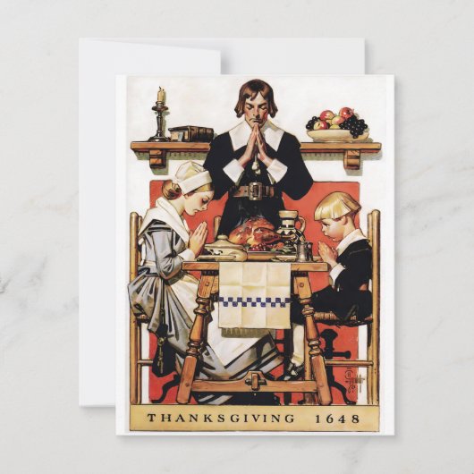 Cartes Pour Fêtes Annuelles Prières de Thanksgiving de Lyendecker (Devant)