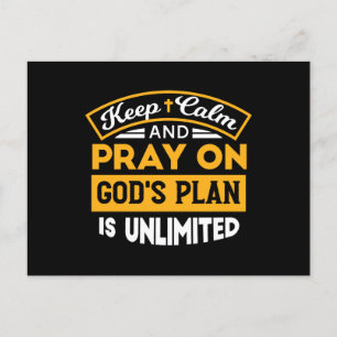Cartes Pour Fêtes Annuelles Priez et faites confiance au plan illimité de Dieu