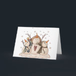 Cartes Pour Fêtes Annuelles Primitif d'hiver de pays de flocon de neige de<br><div class="desc">Primitif d'hiver de Noël de pays de flocon de neige de bonhomme de neige</div>