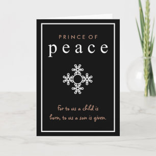 Cartes Pour Fêtes Annuelles Prince de Noël noir et blanc de paix