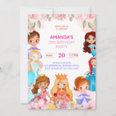 Cartes Pour Fêtes Annuelles Princesse Fille Fête d'anniversaire 3e année Invit (Devant)