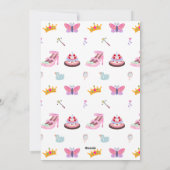 Cartes Pour Fêtes Annuelles Princesse Fille Fête d'anniversaire 3e année Invit (Dos)
