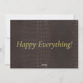Cartes Pour Fêtes Annuelles Printed Faux Brown Alligator Texture Photo (Dos)