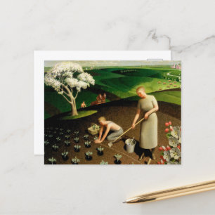 Cartes Pour Fêtes Annuelles Printemps dans le pays par Grant Wood