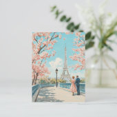 Cartes Pour Fêtes Annuelles Printemps romantique à Paris (Debout devant)