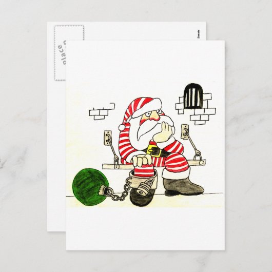 CARTES POUR FÊTES ANNUELLES PRISON PÈRE NOËL (Devant / Derrière)