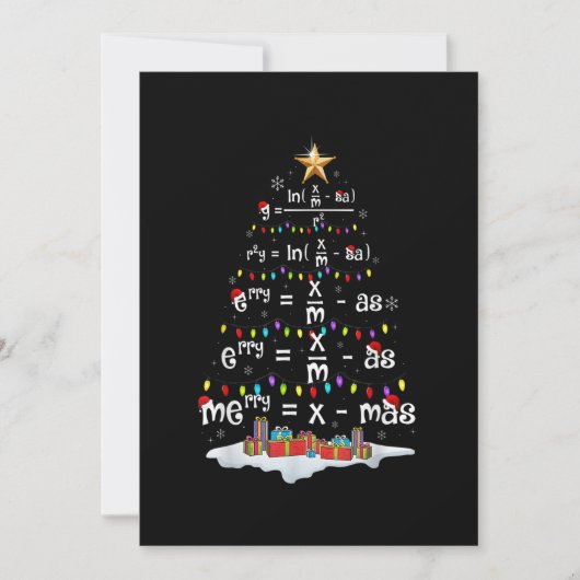 Cartes Pour Fêtes Annuelles Prof de maths Sapin de Noël Noël drôle de maths F (Devant)