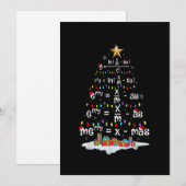 Cartes Pour Fêtes Annuelles Prof de maths Sapin de Noël Noël drôle de maths F (Devant / Derrière)