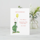 Cartes Pour Fêtes Annuelles Prof de tortue pour la Saint-Valentin (Debout devant)