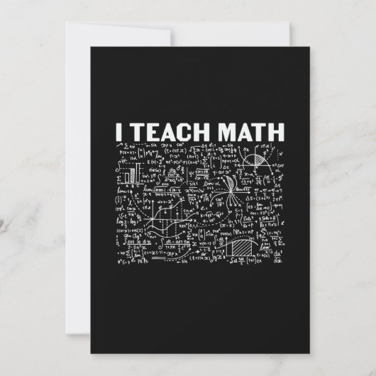 Cartes Pour Fêtes Annuelles Professeur de mathématiques J'enseigne les mathéma (Devant)