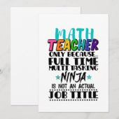 Cartes Pour Fêtes Annuelles Professeur De Mathématiques Seulement Parce Que Mu (Devant / Derrière)