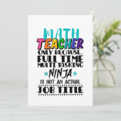 Cartes Pour Fêtes Annuelles Professeur De Mathématiques Seulement Parce Que Mu (Debout devant)