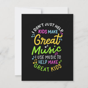 Cartes Pour Fêtes Annuelles Professeur de musique - Aidez les enfants à faire