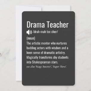 Cartes Pour Fêtes Annuelles Professeur de théâtre 