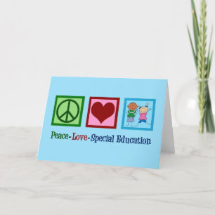 Cartes Pour Fêtes Annuelles Professeur d'éducation spéciale d'amour de paix