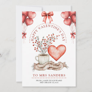 Cartes Pour Fêtes Annuelles Professeur Joyeuse Saint-Valentin   