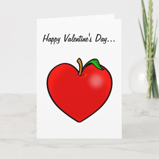 Cartes Pour Fêtes Annuelles Professeur Valentine Heart Apple (Devant)