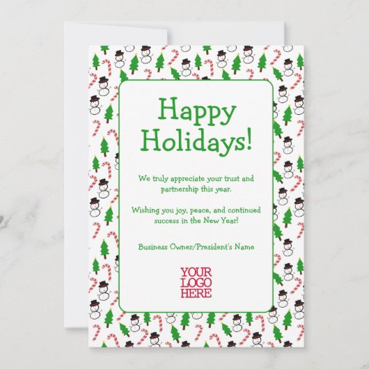 Cartes Pour Fêtes Annuelles Professional Business Customer Holiday Card (Devant)