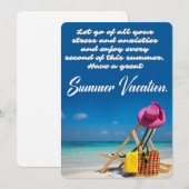 Cartes Pour Fêtes Annuelles Profitez de vacances d'été à la plage (Devant / Derrière)