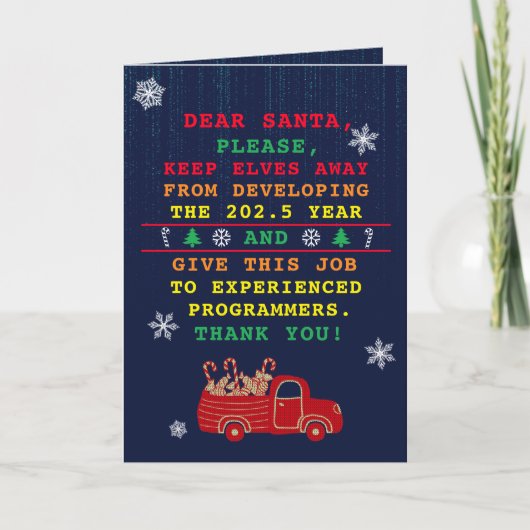 Cartes Pour Fêtes Annuelles Programmer Noël drôle (Devant)