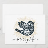 Cartes Pour Fêtes Annuelles Proposition Marry Me Valentine (Devant / Derrière)