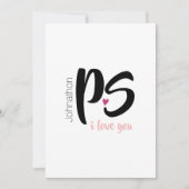 Cartes Pour Fêtes Annuelles PS. Je t'aime | Saint Valentin (Devant)