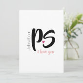 Cartes Pour Fêtes Annuelles PS. Je t'aime | Saint Valentin (Debout devant)