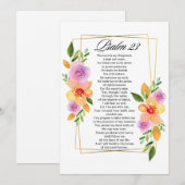 Cartes Pour Fêtes Annuelles Psalm 23 Floral Geometric Frame (Devant / Derrière)