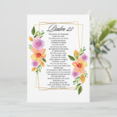 Cartes Pour Fêtes Annuelles Psalm 23 Floral Geometric Frame (Debout devant)