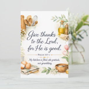 Cartes Pour Fêtes Annuelles Psaume 107:1 Verset Biblique, Décoration de Cuisin