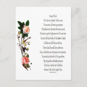 Cartes Pour Fêtes Annuelles Psaume 23, Chanson de David Postcard