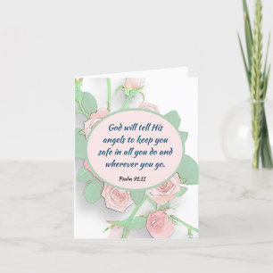 Cartes Pour Fêtes Annuelles Psaume 91:11 Versets bibliques sur les bénédiction