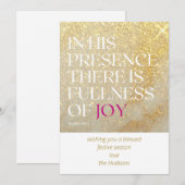 Cartes Pour Fêtes Annuelles Psaume de Noël moderne poussière d'or marbré (Devant / Derrière)