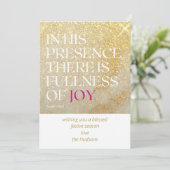 Cartes Pour Fêtes Annuelles Psaume de Noël moderne poussière d'or marbré (Debout devant)