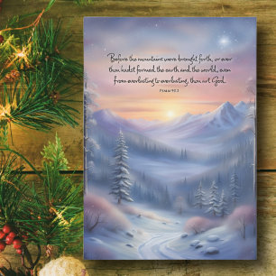 Cartes Pour Fêtes Annuelles Psaumes Bible Verse Paysage hivernal Noël