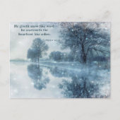 Cartes Pour Fêtes Annuelles Psaumes Verse Snowy Trees Frozen Pond Noël (Devant)