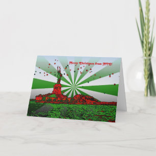 Cartes Pour Fêtes Annuelles Psychedelic NYC : Statue de la Liberté Noël NF