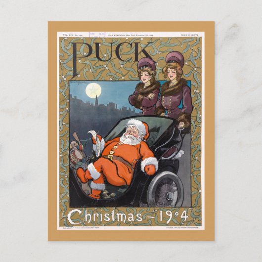 Cartes Pour Fêtes Annuelles Puck Magazine Couverture Noël 1904 (Devant)