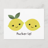 Cartes Pour Fêtes Annuelles Pucker les citrons de Cute Kawaii (Devant)